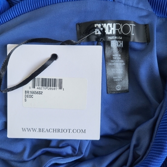 New Beach Riot Nia Asymetrical One Shoulder Tie Deep Ocean Swimsuit NWT Small - Picture 12 of 14